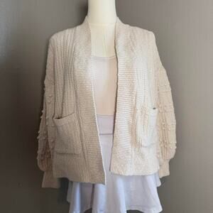 Beige Knit Fall Cardigan